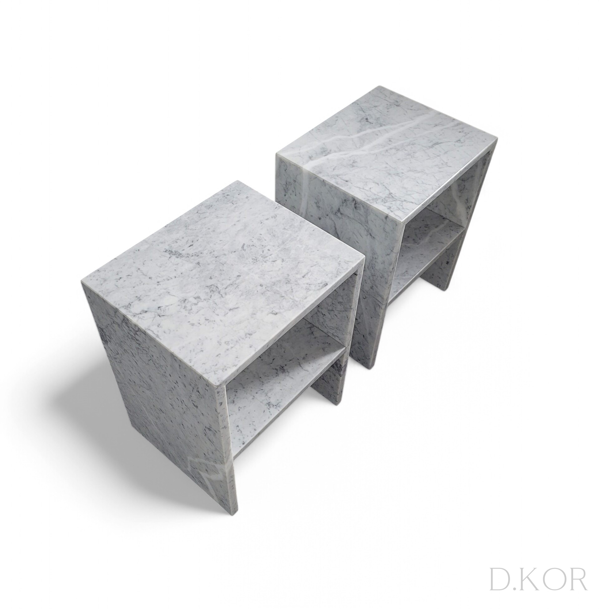 Szafki nocne do sypialni z marmuru Bianco Carrara